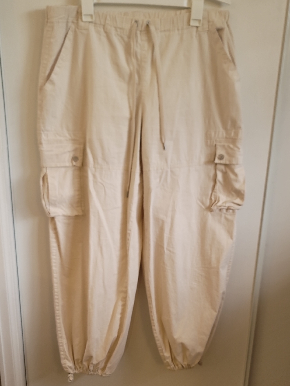 Women's Beige Cargo Jogger Pants